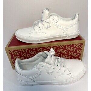Vans Seldan True White Leather Sneakers Youth 7Y / Women’s 8.5 VN0A4U2505R New